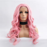 Pink Body Wave Small Front Lace Wig 28 Inch